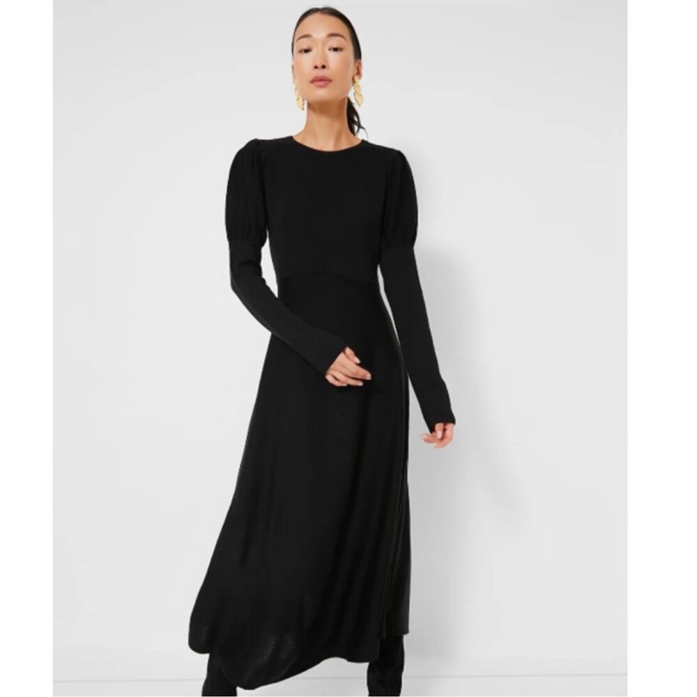 Pomander Place | Black Brielle Long Sleeve Maxi Sweater Dress Size M
